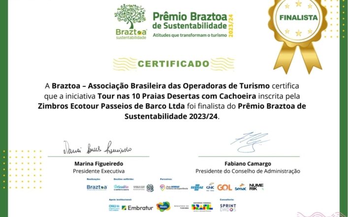 Zimbros Ecotour Finalista do Maior Prêmio de Sustentabilidade n turismo, do Brasil