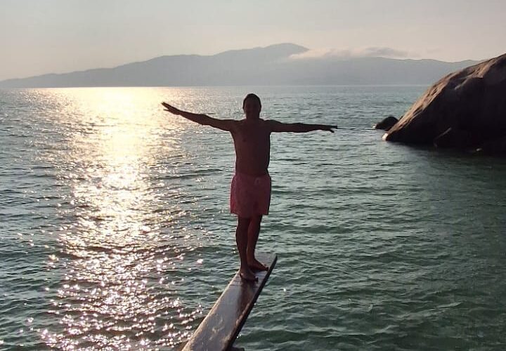 Pôr do sol na Praia do cação