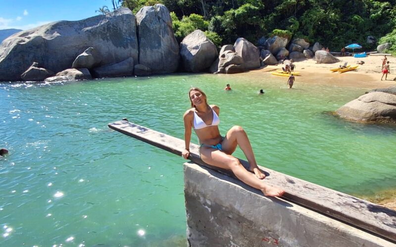 Uma pausa relaxante na Praia do Cação.